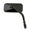 cafe 4 racer - Small rectangular mirror. Short stem, black - MCS Standard mirrors 
