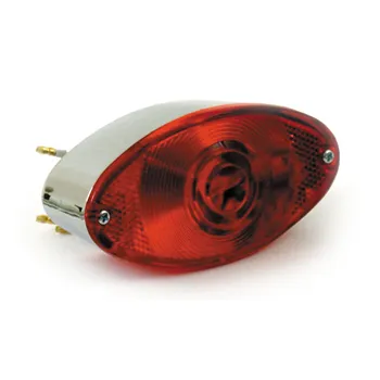 cafe 4 racer - Cateye taillight. Plastic housing. Chrome - MCS Bulb rear lights 