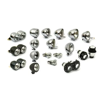 cafe 4 racer - 4 INCH DUAL HEADLAMP ASSY, CHROME - MCS Headlights side mount 