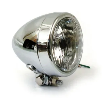 cafe 4 racer - HIGHSIDER 5 3/4 inch LED Headlight ATLANTA black/chrome - Highsider Headlights bottom mount 