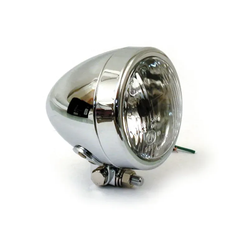 cafe 4 racer - 4 INCH HEADLAMP, PLAIN BULLET - MCS Headlights bottom mount 