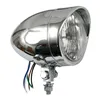 cafe 4 racer - 4 INCH HEADLAMP, LONG BULLET WITH VISOR - MCS Headlights bottom mount 