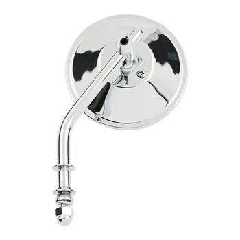 cafe 4 racer - Steel 3" round mirror. Chrome, short stem - MCS Standard mirrors 