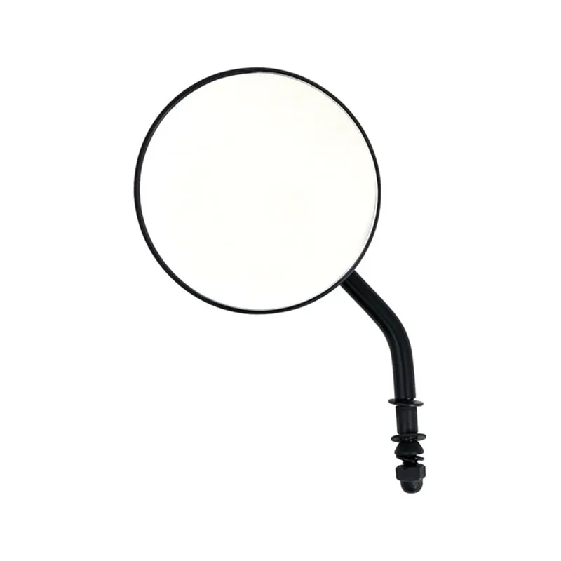 cafe 4 racer - Steel 4" round mirror. Black, short stem - MCS Standard mirrors 