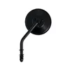 cafe 4 racer - Steel 4" round mirror. Black, short stem - MCS Standard mirrors 