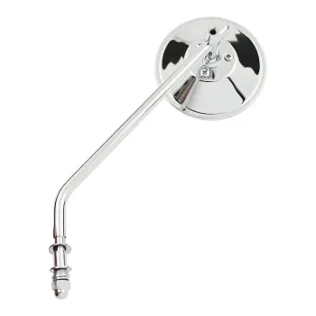 cafe 4 racer - Steel 4" round mirror. Chrome, long stem - MCS Standard mirrors 