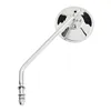 cafe 4 racer - Steel 4" round mirror. Chrome, long stem - MCS Standard mirrors 