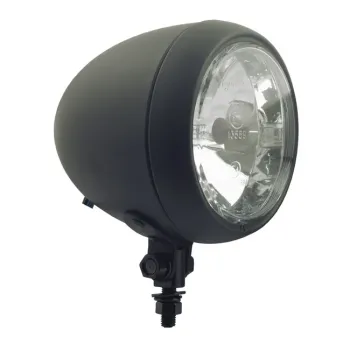 cafe 4 racer - SHIN YO 4 1/2 inch high beam headlight, glossy black, chrome - Shin Yo Headlights bottom mount 