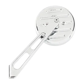 cafe 4 racer - Mini-Round aluminum mirror. Chrome, short stem, L&R - MCS Standard mirrors 