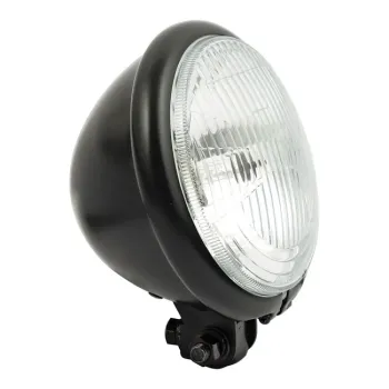 cafe 4 racer - HIGHSIDER 5 3/4 palcový LED světlomet ATLANTA černý/chromový - Highsider Přední světla se spodním úchytem 