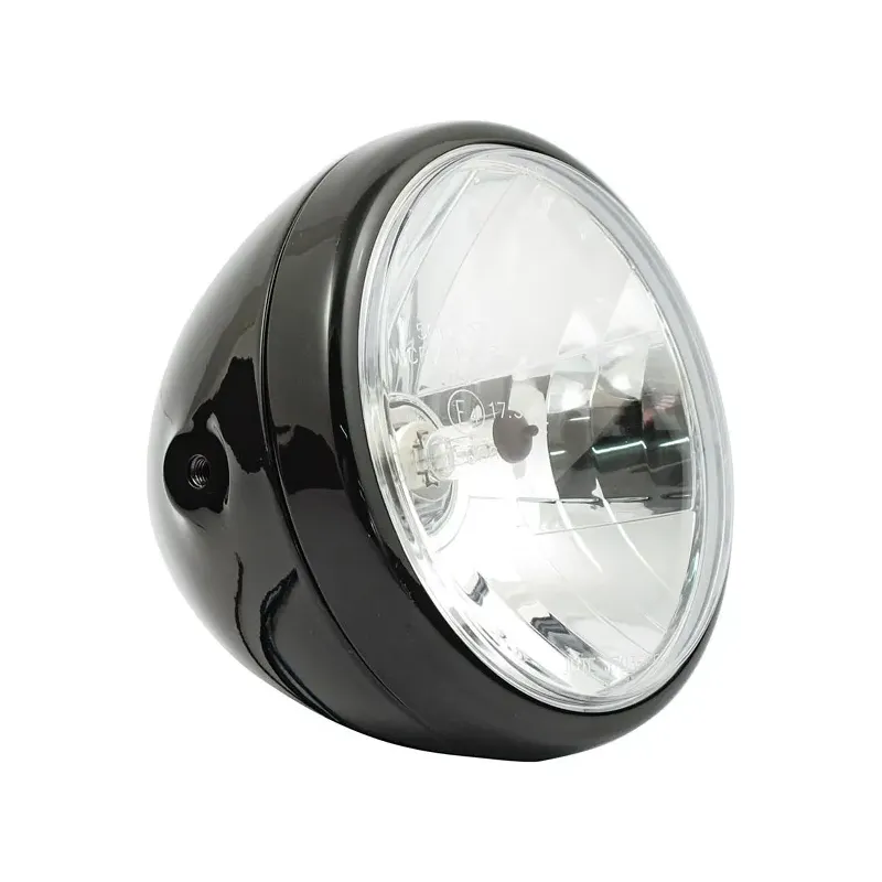 cafe 4 racer - Reno 7" H4 headlamp. No halo ring. Black - MCS Headlights side mount 