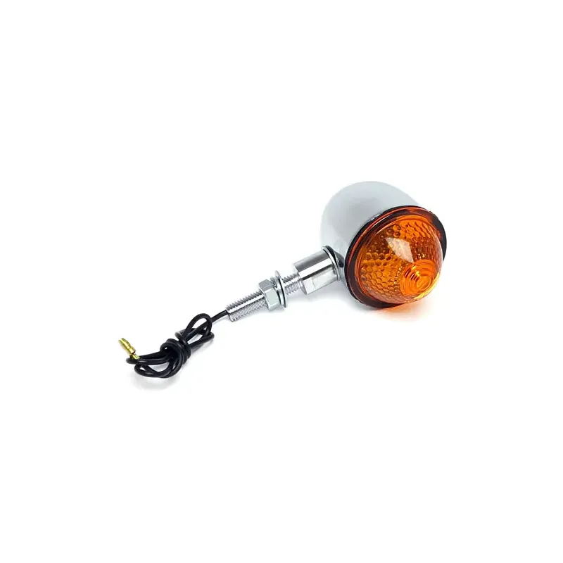 cafe 4 racer - Mini bullet lights, chrome. Amber lens - MCS Standard indicators 