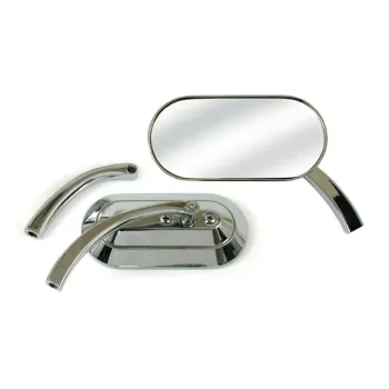 cafe 4 racer - Custom Oval mirror. Chrome - MCS Standard mirrors 