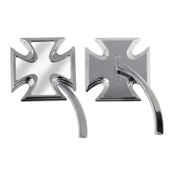 cafe 4 racer - Retro Teardrop mirror set. Chrome, radii round stem - MCS Standard mirrors 
