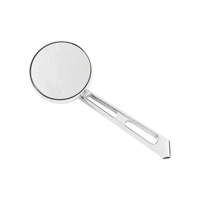 cafe 4 racer - Mini-Round aluminum mirror. Chrome, long stem, L&R - MCS Standard mirrors 