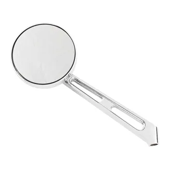cafe 4 racer - Mini-Round aluminum mirror. Chrome, long stem, L&R - MCS Standard mirrors 