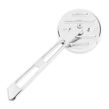 cafe 4 racer - Mini-Round aluminum mirror. Chrome, long stem, L&R - MCS Standard mirrors 