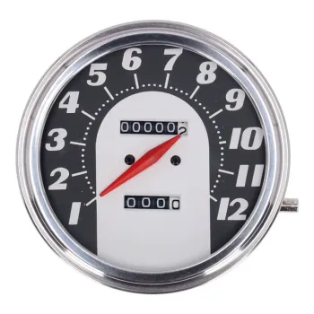 cafe 4 racer - FL speedometer, 68-72 face, black/silver. 1:1 MPH - MCS Analog speedometers 