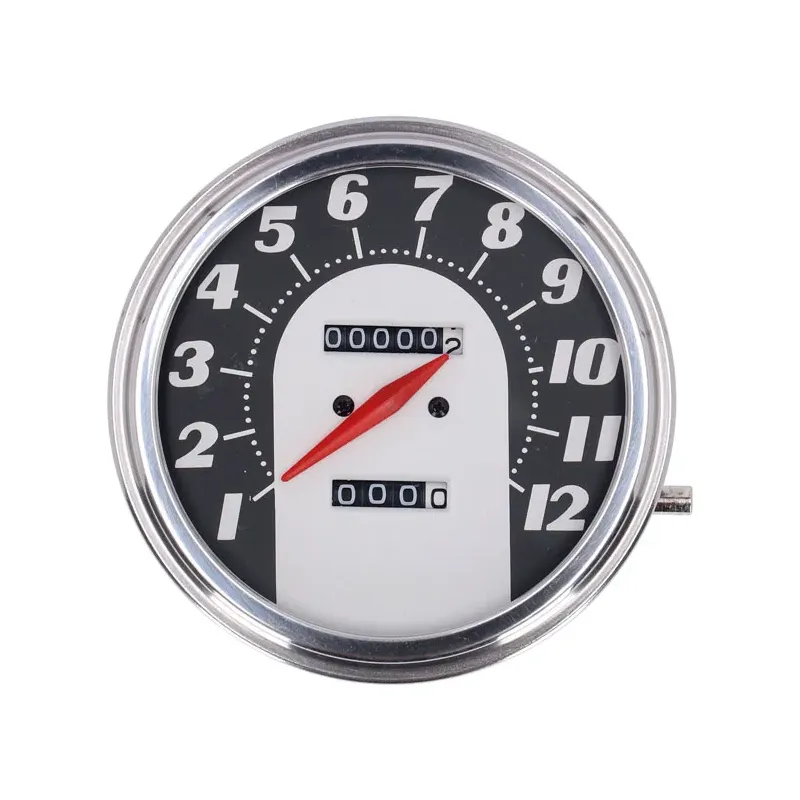 cafe 4 racer - FL speedometer, 62-67 electra face, black/silver. 1:1 MPH - MCS Analog speedometers 