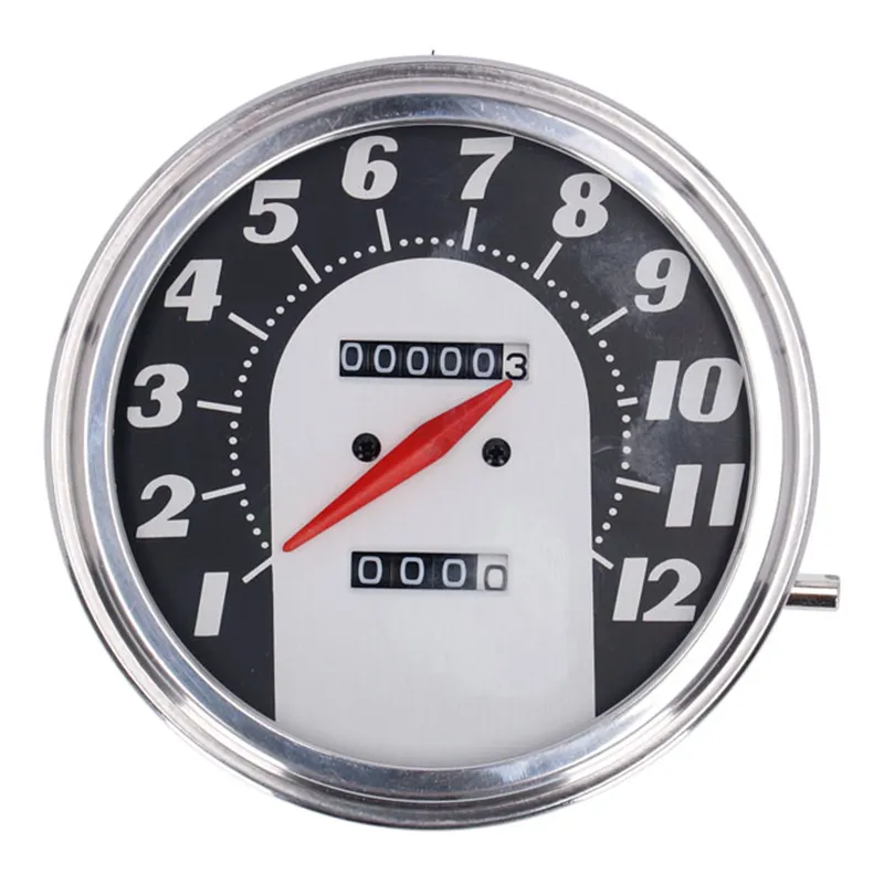 cafe 4 racer - FL speedometer, 62-67 electra face, black/silver. 2:1 MPH - MCS Analog speedometers 