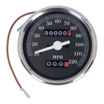 cafe 4 racer - FL speedometer, 85-up face, black. 2:1 MPH - MCS Analog speedometers 