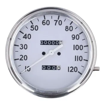 cafe 4 racer - LED mini speedo 2:1 kmh. Black with white face plate - MCS Analog speedometers 