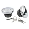 Gas cap set with lock, chrome