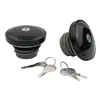 cafe 4 racer - Gas cap set with lock, black - MCS Fuel Caps 