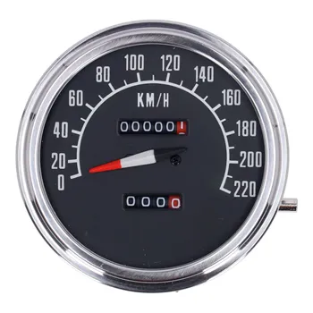 cafe 4 racer - FL speedometer, 74-84 face, black. 1:1 KMH - MCS Analog speedometers 