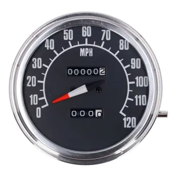 cafe 4 racer - LED mini speedo 2:1 kmh. Black with white face plate - MCS Analog speedometers 