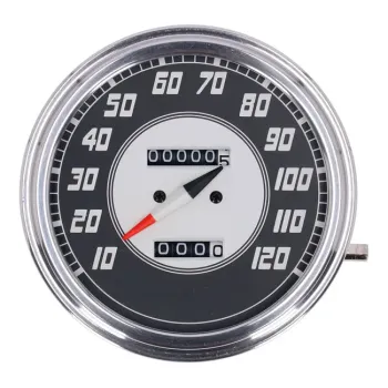 FL speedometer, 46-47 face, silver/black. 1:1 MPH