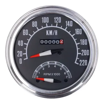 cafe 4 racer - FL speedometer, 85-up face, black. 2:1 MPH - MCS Analog speedometers 