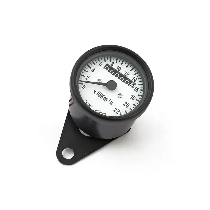 cafe 4 racer - Mini speedometer, 2:1 khm black with white face plate - MCS Analog speedometers 