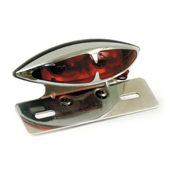 cafe 4 racer - L.A. taillight kit. Dual bulb. License plate bracket. Chrome - MCS Bulb rear lights 