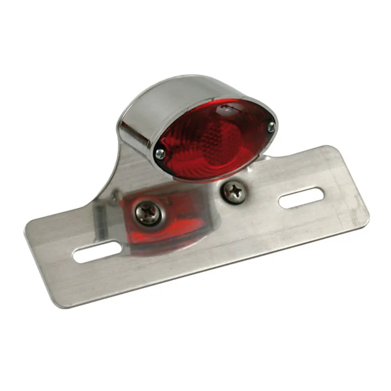 cafe 4 racer - Mini Catye taillight. Chrome. Aluminum bracket - MCS Bulb rear lights 