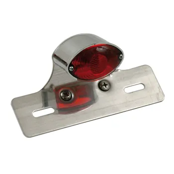 cafe 4 racer - Mini Catye taillight. Chrome. Aluminum bracket - MCS Bulb rear lights 