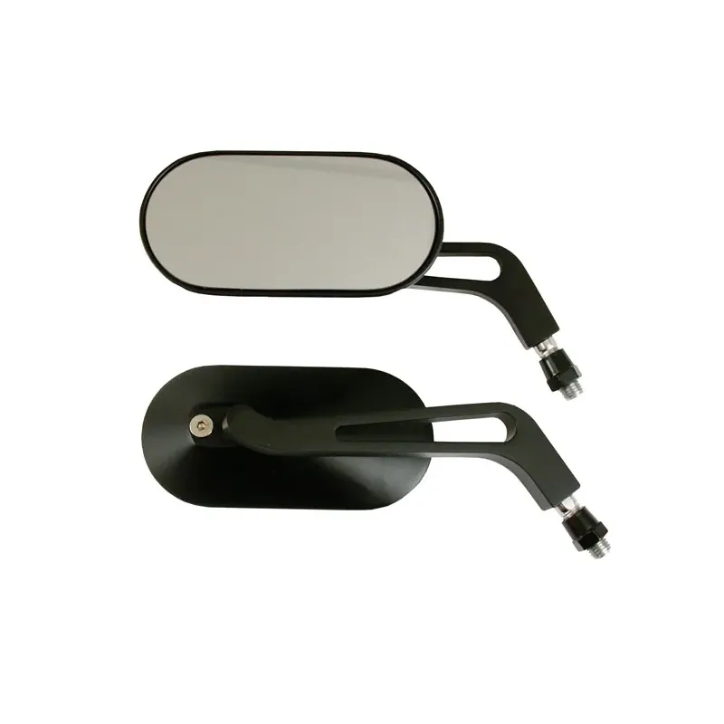 cafe 4 racer - Oval mirror set aluminum black - MCS Standard mirrors 