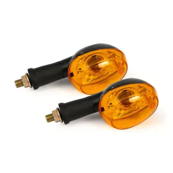 cafe 4 racer - Late-style turn signal assembly. Front. Chrome - MCS Standard indicators 
