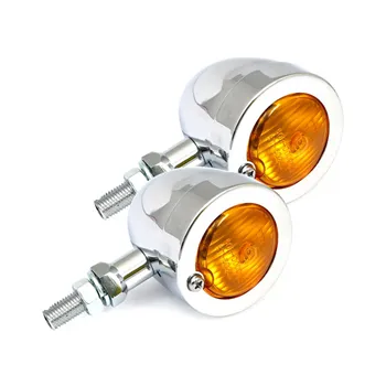 cafe 4 racer - Bullet turn signals, flat lens. Chrome - MCS Standard indicators 