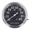 FL speedometer, Police face, black. 1:1 MPH
