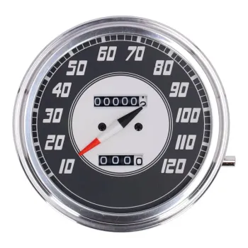 cafe 4 racer - Universal Speedometer chrome with 4 function lights -  Analog speedometers 4054783045334