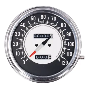 cafe 4 racer - Universal Speedometer chrome with 4 function lights -  Analog speedometers 4054783045334