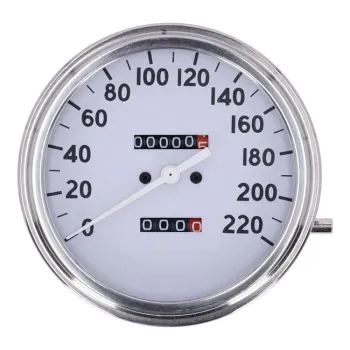 cafe 4 racer - FL speedometer, 36-40 face, White. 2:1 KMH - MCS Analog speedometers 