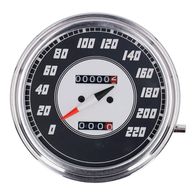 cafe 4 racer - FL speedometer, 46-47 face, silver/black. 2:1 KMH - MCS Analog speedometers 