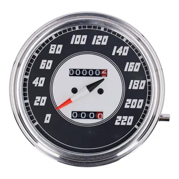 cafe 4 racer - FL speedometer, 46-47 face, silver/black. 2:1 KMH - MCS Analog speedometers 