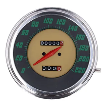 cafe 4 racer - FL speedometer, 48-61 face, green. 2:1 KMH - MCS Analog speedometers 