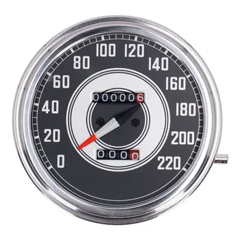 cafe 4 racer - FL speedometer, 41-45 face, silver/black. 1:1 KMH - MCS Analog speedometers 