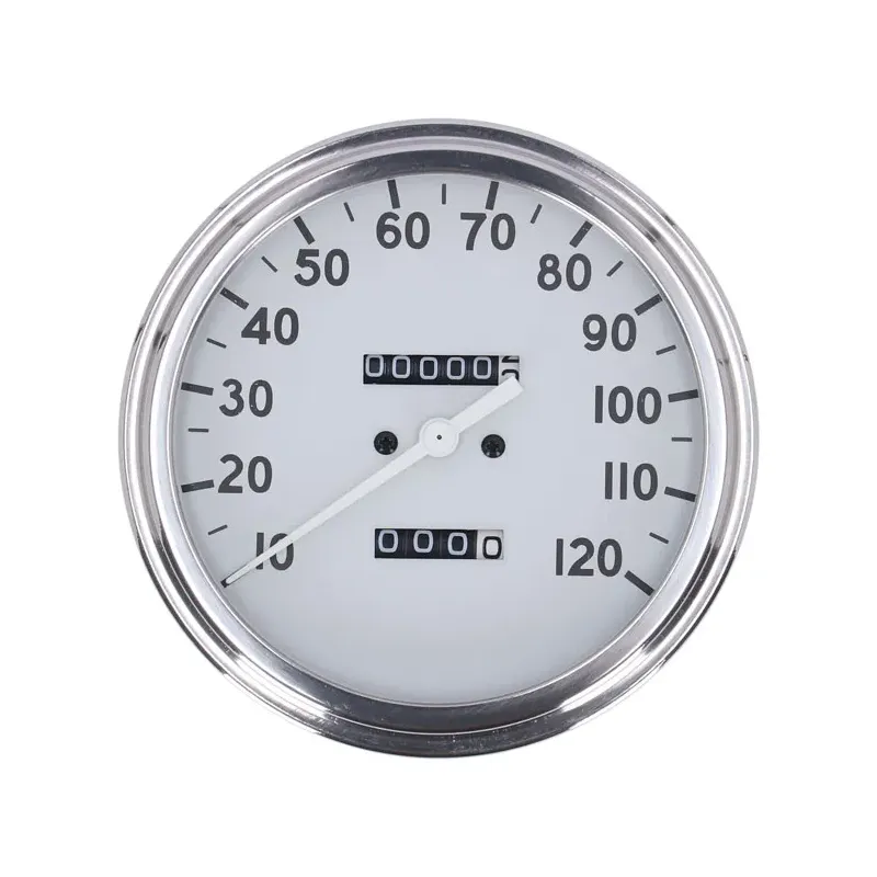 cafe 4 racer - FL speedometer, 36-40 face, White. 2.24:1 MPH - MCS Analog speedometers 