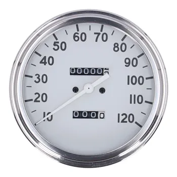 cafe 4 racer - FL speedometer, 36-40 face, White. 2.24:1 MPH - MCS Analog speedometers 