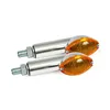 cafe 4 racer - Cateye mini turn signals 40mm stem, chrome with amber lens - MCS Standard indicators 